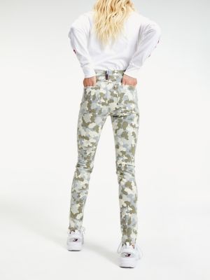 camo skinny jeans with ankle zipper