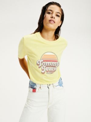 tommy jeans t shirt yellow