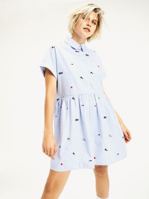 white short sleeve shirt dress