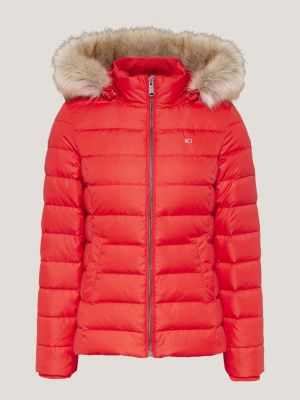 Essential | Kapuze Rot | Tommy Hilfiger figurbetonte mit Daunenjacke