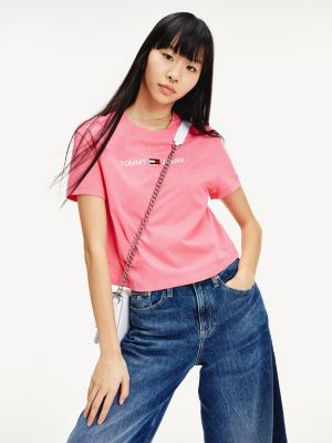 womens pink tommy hilfiger t shirt