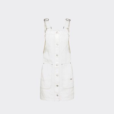 tommy jeans denim dungaree mini dress