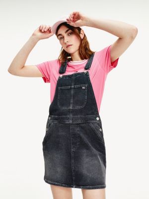 tommy jeans denim dungaree mini dress