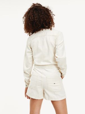 denim white playsuit