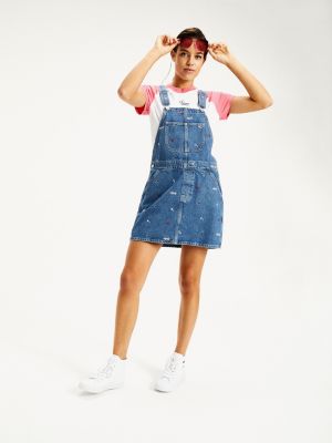 Recycled Denim Embroidery Dungaree 