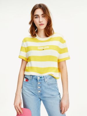 jeans with yellow stripe