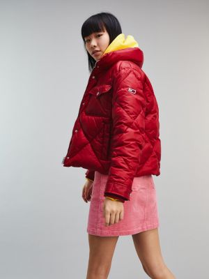 Cropped Diamond Quilted Jacket | RED | Tommy Hilfiger