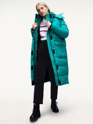 tommy hilfiger long puffer coat