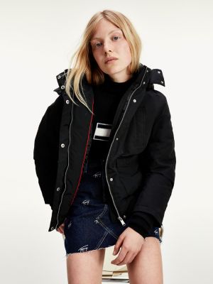 black tommy hilfiger bomber jacket