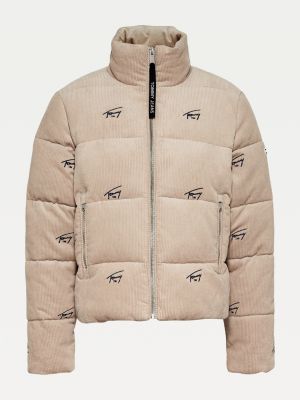 tommy hilfiger cord puffer jacket