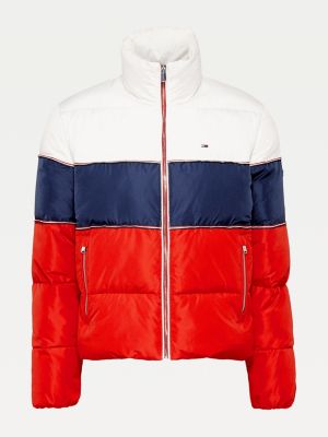 tommy jeans colour block puffer jacket