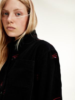 cropped corduroy shirt