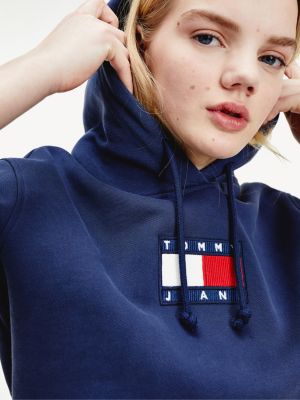 tommy flag cropped sweatshirt