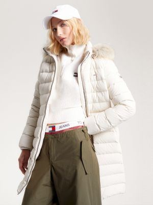 Elevated Belted Quilted Jacket | White | Tommy Hilfiger