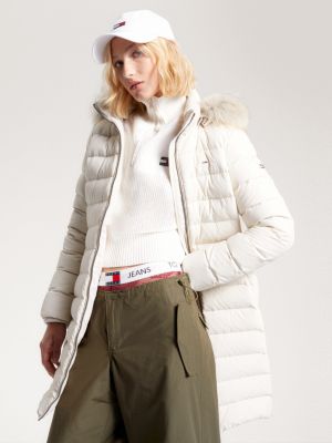 Essential Hooded Down Filled Coat Beige Tommy Hilfiger