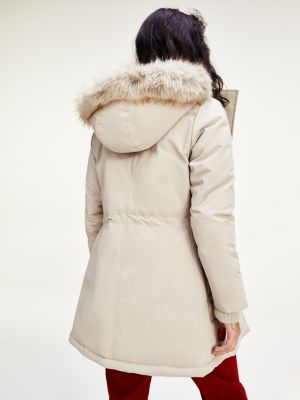 Faux Fur Trim Hooded Down Parka | BEIGE | Tommy Hilfiger