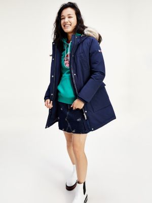 tommy hilfiger removable fur hooded parka