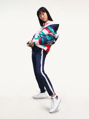 tommy jeans colour block puffer jacket