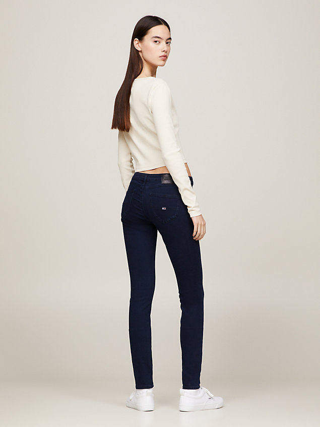 denim sophie skinny fit jeans mit niedrigem bund für damen - tommy jeans