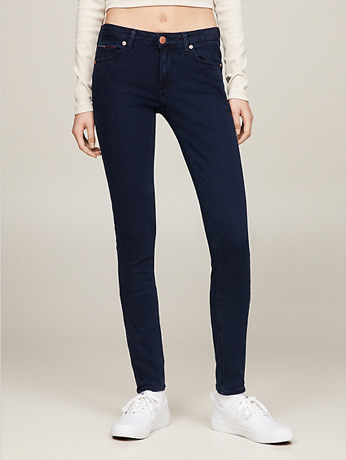 denim sophie skinny fit jeans mit niedrigem bund für women - tommy jeans