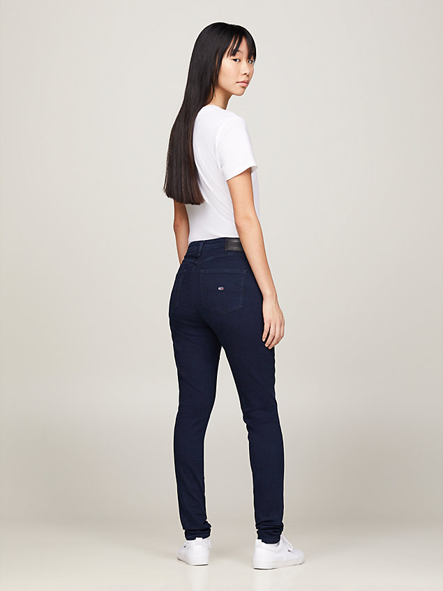 jeans sylvia super skinny a vita alta denim da donna tommy jeans
