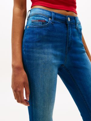 Nora Mid Rise Skinny Faded Jeans, Denim