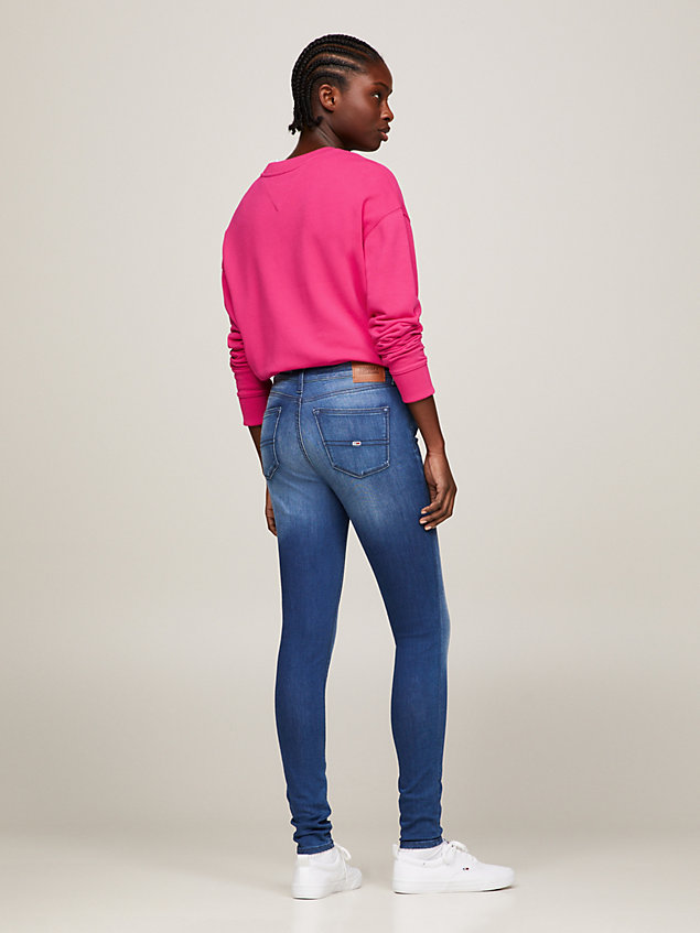 jeans nora skinny fit a vita media sbiaditi denim da donna tommy jeans