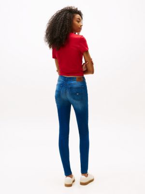 denim nora skinny fit jeans mit fade-effekt für damen - tommy jeans