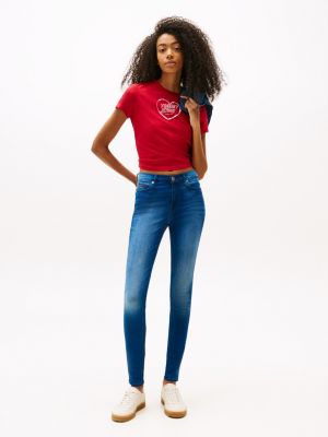 denim nora skinny fit jeans mit fade-effekt für damen - tommy jeans