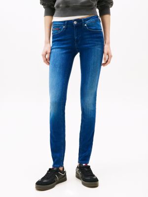 denim sophie skinny fit jeans mit fade-effekt für damen - tommy jeans