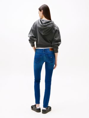 denim sophie skinny fit jeans mit fade-effekt für damen - tommy jeans