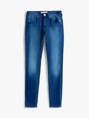 denim sophie skinny fit jeans mit fade-effekt für damen - tommy jeans