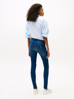 denim sylvia super skinny fit jeans mit hohem bund für damen - tommy jeans