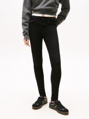 denim nora mid rise skinny fit black jeans for women tommy jeans