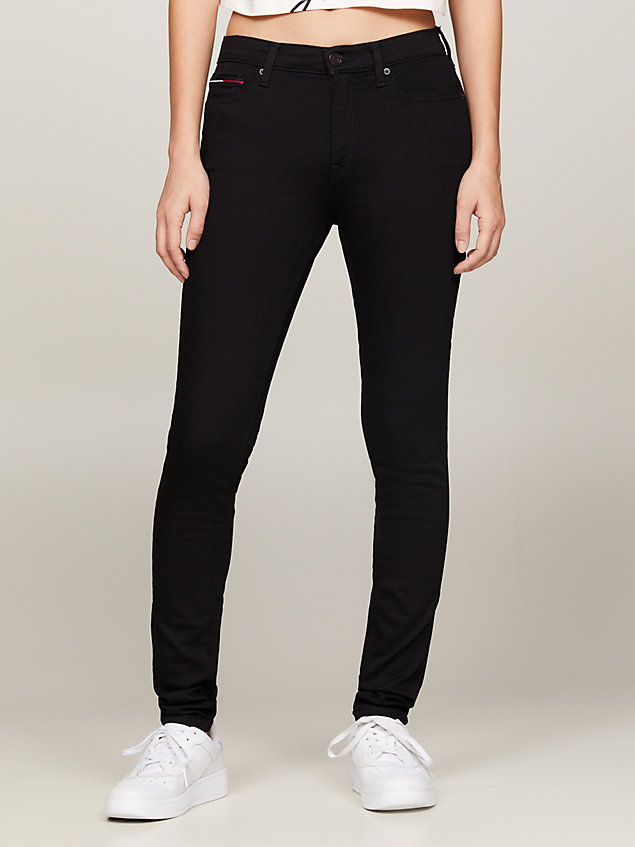 denim nora mid rise skinny fit black jeans for women tommy jeans