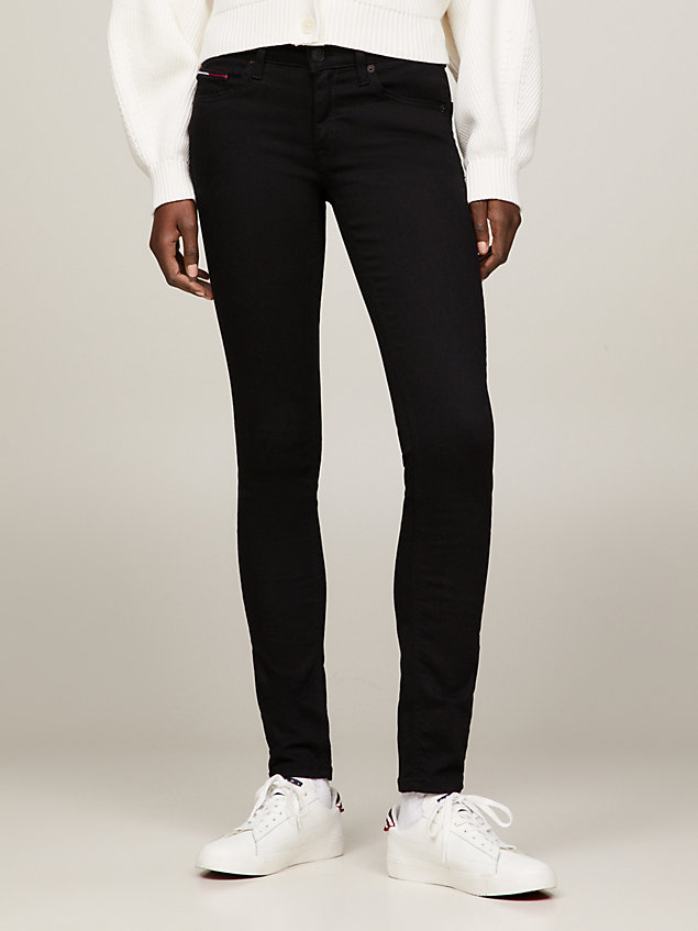 denim sophie low rise skinny fit black jeans for women tommy jeans