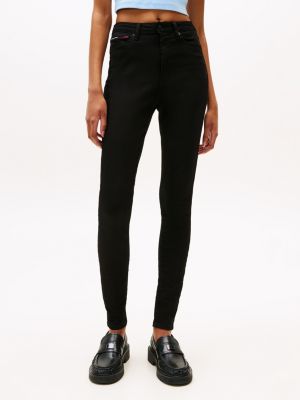 denim sylvia high rise super skinny black jeans for women tommy jeans