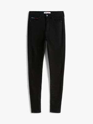 denim sylvia high rise super skinny black jeans for women tommy jeans