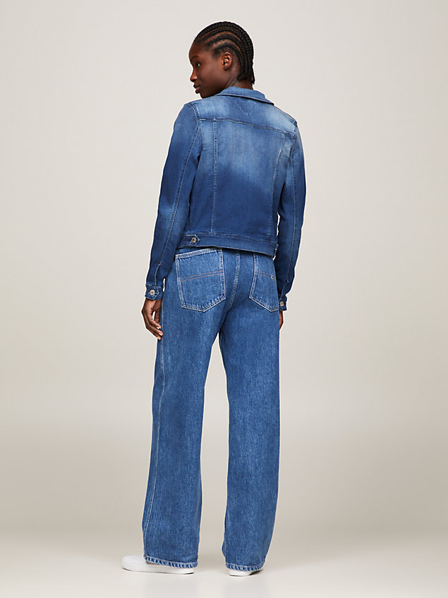 giacca slim fit in denim di cotone biologico denim da donna tommy jeans