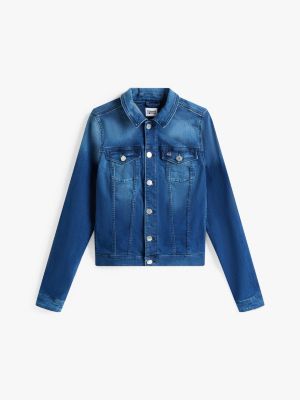 denim pure cotton slim fit denim jacket for women tommy jeans