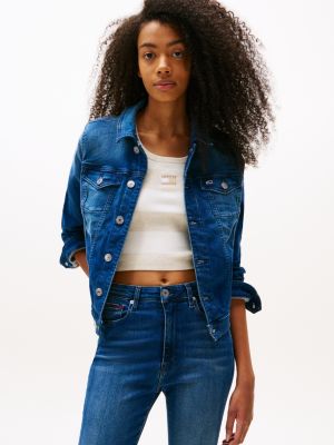 veste en denim de pur coton denim pour femmes tommy jeans