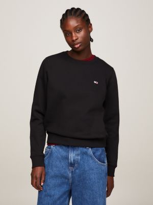 Memo ser godt ud via Organic Cotton Regular Fit Fleece Sweatshirt | BLACK | Tommy Hilfiger