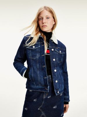 tommy jeans denim sherpa jacket
