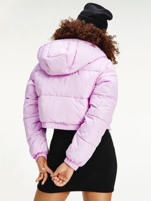 tommy jeans yellow oversized hooded puffer jacket