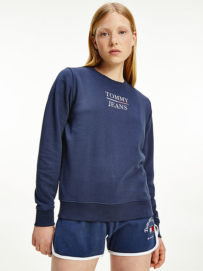 blue logo slim fit sweatshirt for women tommy jeans