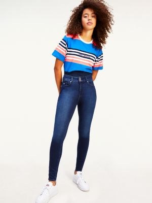 Logo Embroidery Cropped Fit Stripe T 