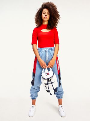 high rise pull on jeans