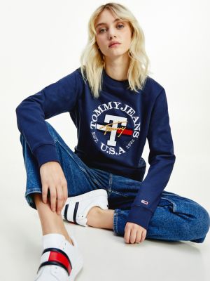 Circle Logo Crew Neck Sweatshirt | BLUE 