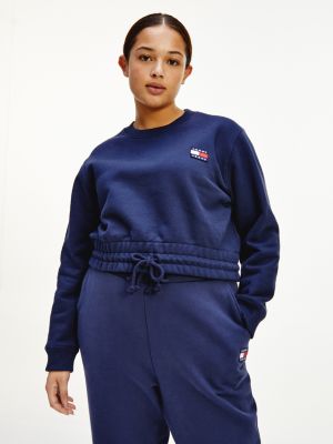 tommy flag cropped sweatshirt