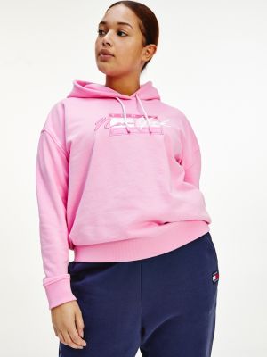 tommy jeans cropped logo hoodie